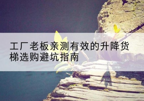 防城升降货梯怎么选-工厂老板亲测有效的升降货梯选购避坑指南